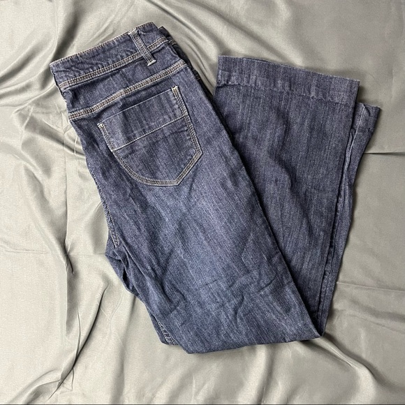 90's Vintage Contrast Wide Leg Denim | Size 13 - Picture 4 of 4